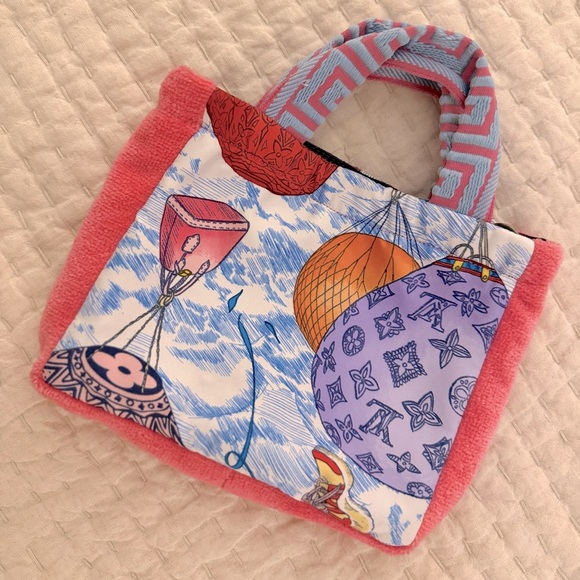 Louis Vuitton Scarf Mini Purse, NWT - Fleece, Chain, Handles OOAK, Upcycled - Picture 1 of 4